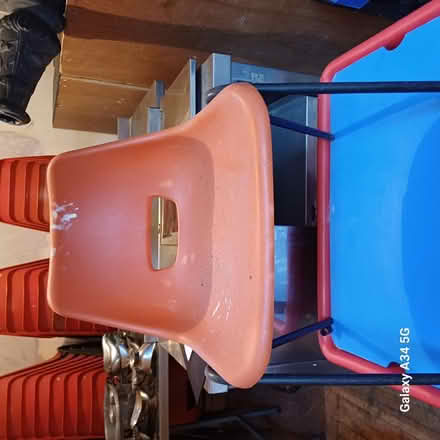 Photo of free 69 Orange plastic chairs (Birkenhead, CH42) #2