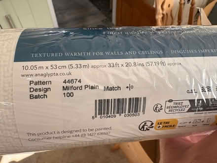 Photo of free 2 rolls of anaglypta wallpaper (Wilmslow SK9) #3