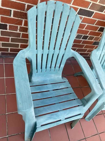 Photo of free Two plastic Adirondack chairs (10470 Woodlawn) #2