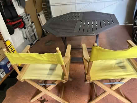 Photo of free Garden Table and 2 Director’s Chairs (DA3) #1