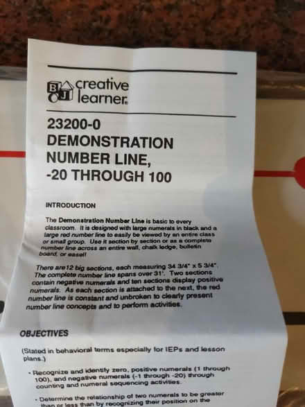 Photo of free Number line for classroom display (Staplehurst TN12) #2