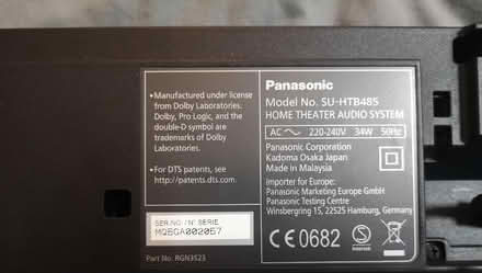 Photo of free Panasonic sound bar & bass box for repair. (Moreton CH46) #2
