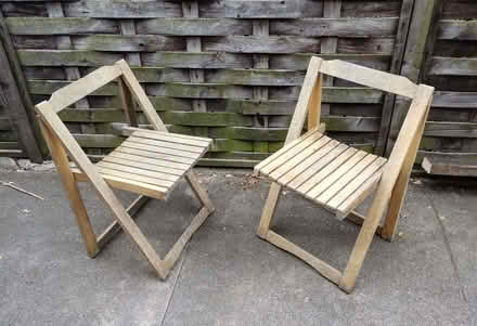Photo of free Two wooden garden chairs (Polwarth EH11) #2