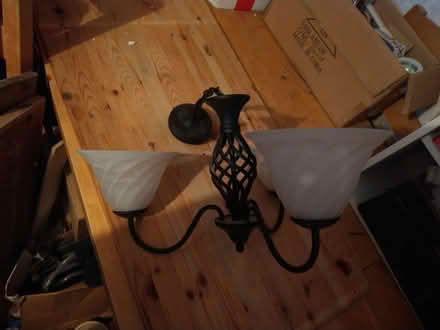 Photo of free Wrought iron 3 lamp hanging "chandelier" light fitting (St Austell PL25) #3