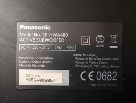 Photo of free Panasonic sound bar & bass box for repair. (Moreton CH46) #3