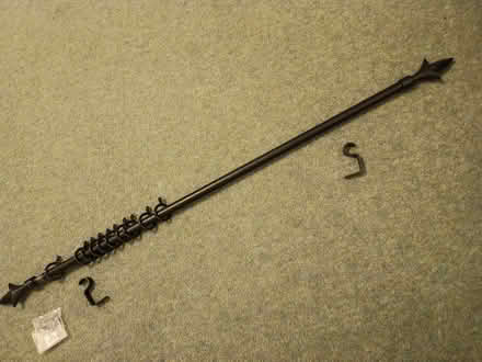 Photo of free Black Curtain pole with curtain rings (Whitwick LE67) #1