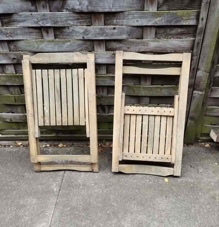 Photo of free Two wooden garden chairs (Polwarth EH11) #1