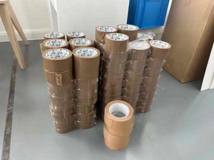 Photo of free 48 rolls brown vinyl tape, 4 rolls of paper tape (Peckham SE15) #1