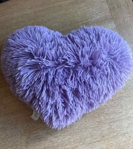 Photo of free Fluffy Lilac Heart Cushion (Weston) #1