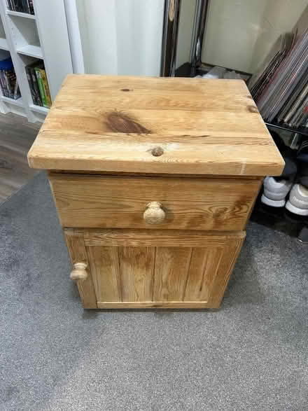 Photo of free pine bedside table (Barry, Vale of Glamorgan CF62) #1