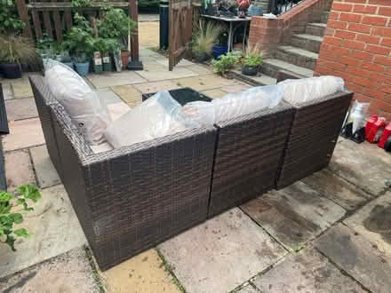 Photo of free Rattan effect outdoor sofa (Westerham TN16) #3