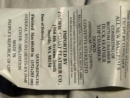 Photo of free Mattress topper - duck feather & down - king (Craigleith EH4) #4