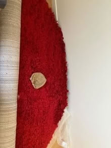 Photo of free Shaggy red rug - round 1.60m (Ravenscourt Park W6) #1