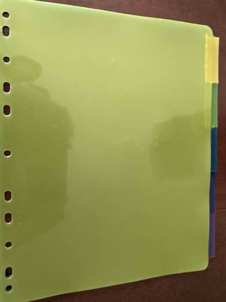 Photo of free Plastic loose-leaf divider tabs (Swarthmore) #1