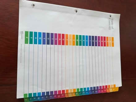 Photo of free ABC tabs for loose leaf notebook (Swarthmore) #1