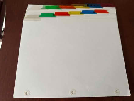 Photo of free Multicolor loose-leaf dividers (Swarthmore) #1