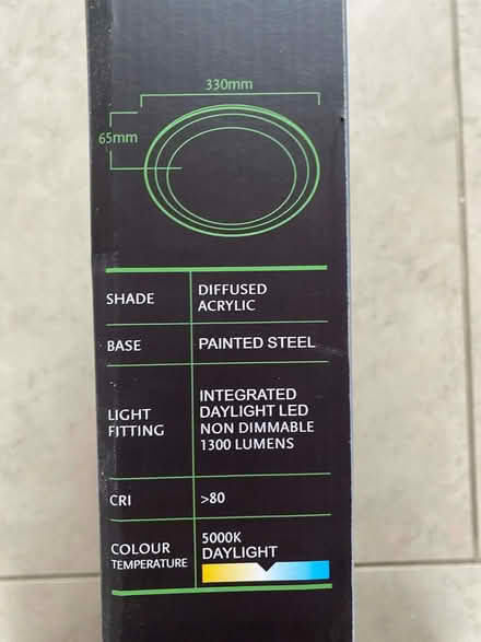 Photo of free LED Flush Ceiling Light, Brand New (Runcton PO20) #3