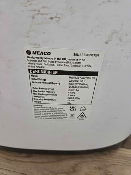 Photo of free Meaco dehumidifier (broken) (Beckenham) #4