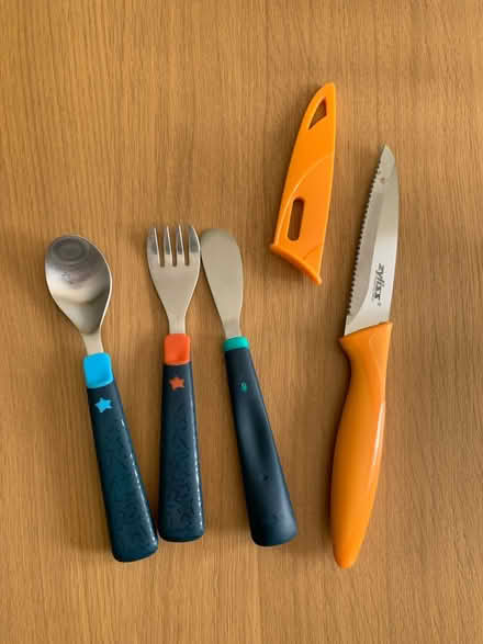 Photo of free Zyliss knife and kids silverware (Garston L19) #1