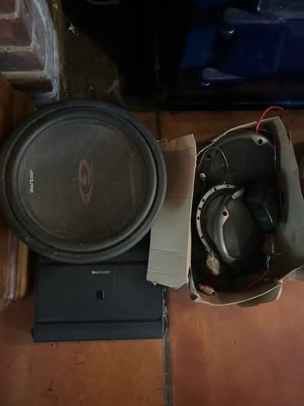 Photo of free Alpine Subwoofer and side speakers (HP1 water end) #1