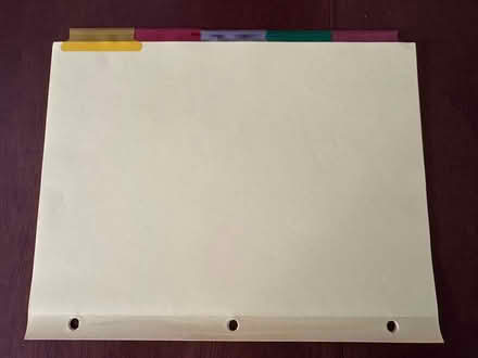 Photo of free 2 sets loose-leaf divider tabs (Swarthmore) #1