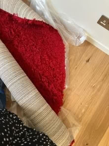 Photo of free Shaggy red rug - round 1.60m (Ravenscourt Park W6) #2