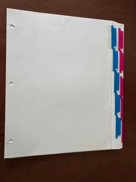 Photo of free Loose-leaf tabs pink and blue (Swarthmore) #1