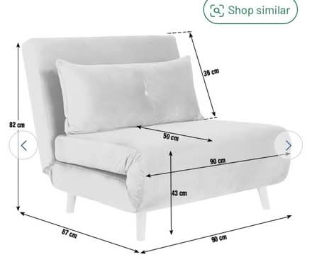 Photo of free Habitat Roma Velvet Fabric Chairbed - Charcoal (Donnington Bridge OX4) #3