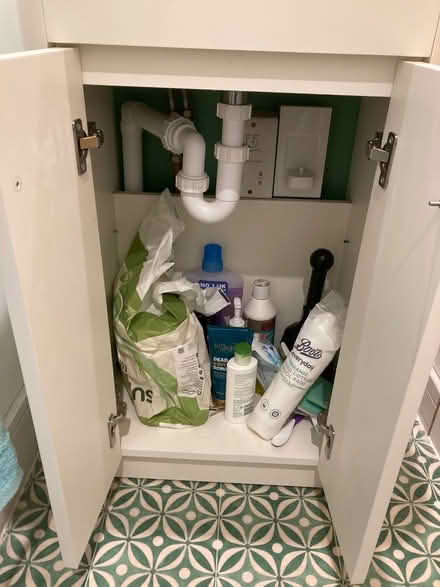 Photo of free Wooden bathroom sink cabinet (Bloomfield) #4