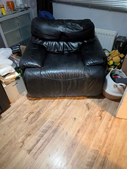 Photo of free Black reclining leather chair (Nolforkpark S2) #1