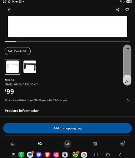 Photo of free White IKEA desk in good condition (Moorside M27) #1