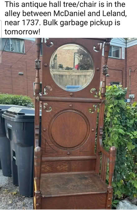Photo of free Antiqued entry bench and mirror (60202) #1