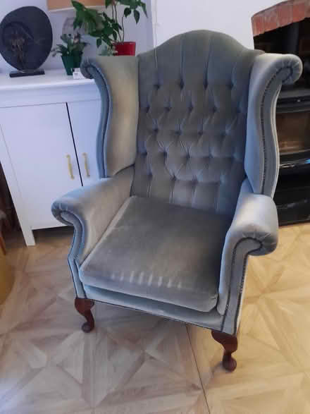 Photo of free Large velvet wingback reading chair (Sandylands morecambe LA3) #1