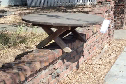 Photo of free Redwood Patio table (central San Rafael) #1