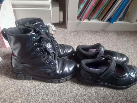 Photo of free 2x pairs of girls school boots/ shoes, size 9.5f (Malin Bridge S6) #1