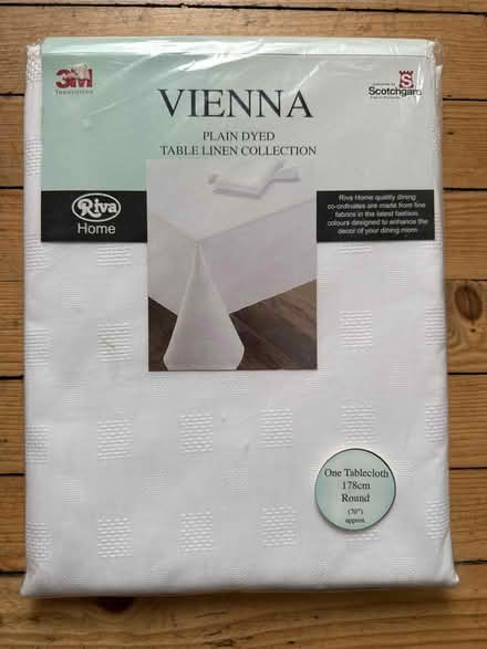 Photo of free Round white tablecloth - never used (Pollokshields, G41) #1