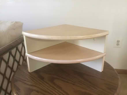 Photo of free Heavy wooden corner shelf (Dufief area of North Potomac) #1