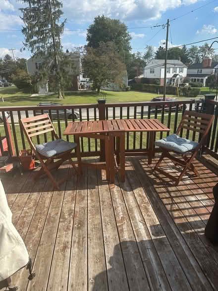 Photo of free Outside folding deck table & chairs (Havertown) #2