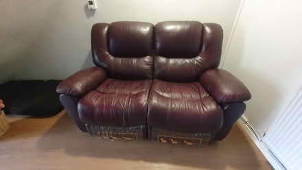 Photo of free 2 seater leather recliner (Hoobrook DY10) #1