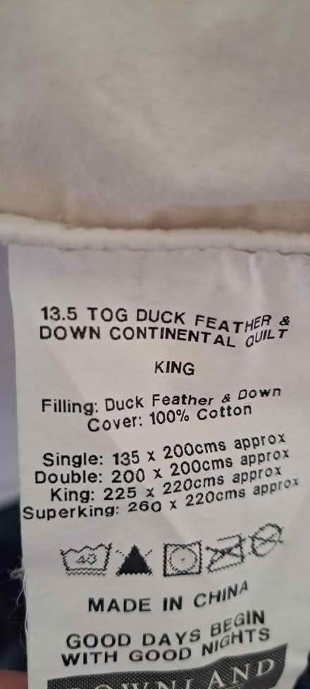 Photo of free 13.5 tog duck feather and down duvet king size (Woodingdean BN2) #2