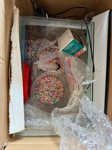 Photo of free Fish tank & lid - 18"x12"x12" - gravel & tank 'ornaments' (Craigleith EH4) #1