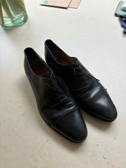 Photo of free Men’s black leather dress shoes (E9) #1