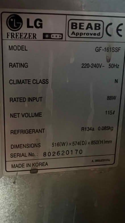 Photo of free Upright Freezer (Cefn Mawr LL14) #3