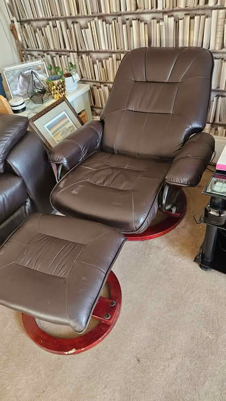 Photo of free Reclining Chair and Footstool (Leslie KY6) #2