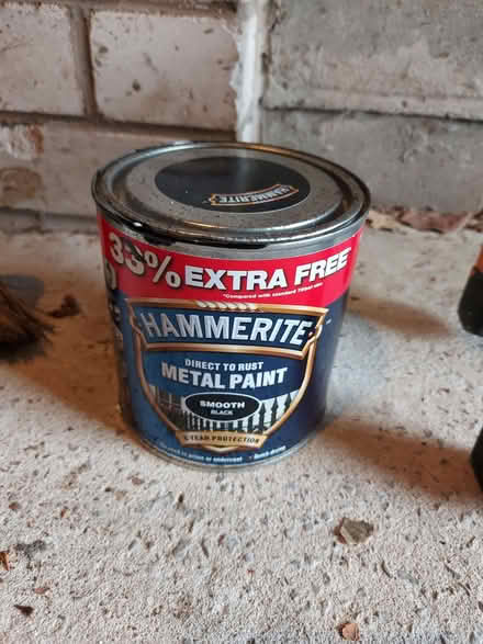 Photo of free 1 Litre Tin of Smooth Black Hammerite (Morley Green SK9) #1