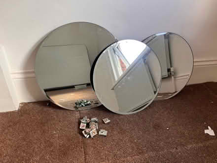 Photo of free Round mirrors with mounting clips (Harwich, CO12) #1