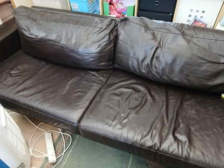 Photo of free Brown leather sofa (Hemel HP2) #1