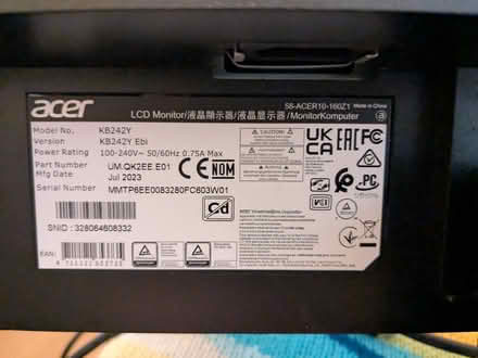 Photo of free Acer 24” PC monitor KB242Y (Aldrington BN3) #2