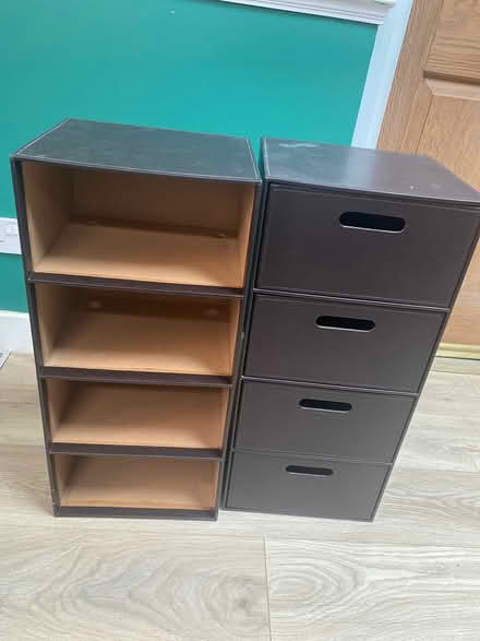Photo of free Storage unit and drawers brown faux leather (Cemetery Hill MK41) #1