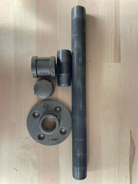 Photo of free 3/4” black pipe and fittings (Bedford MA near town center) #1